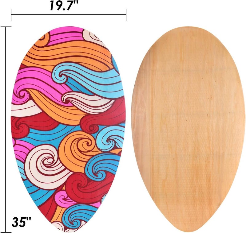 Seething 35 Inch Skimboard with High Gloss Coat Wood Skim Board for Beginners,Kids, Teenagers, Adults and All Skimming - Image 2